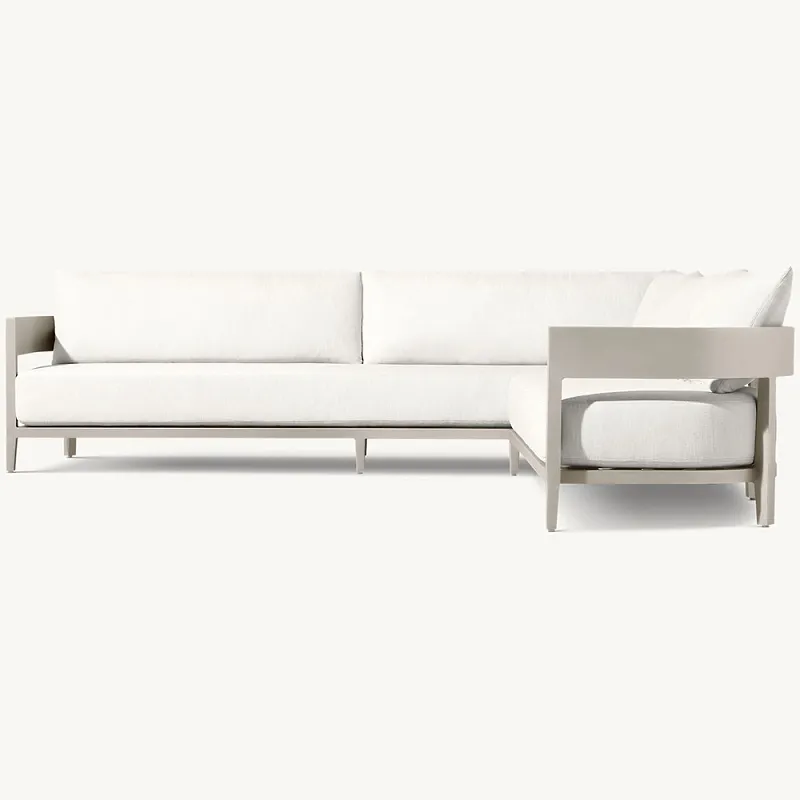 Sofá de canto de alumínio para exterior